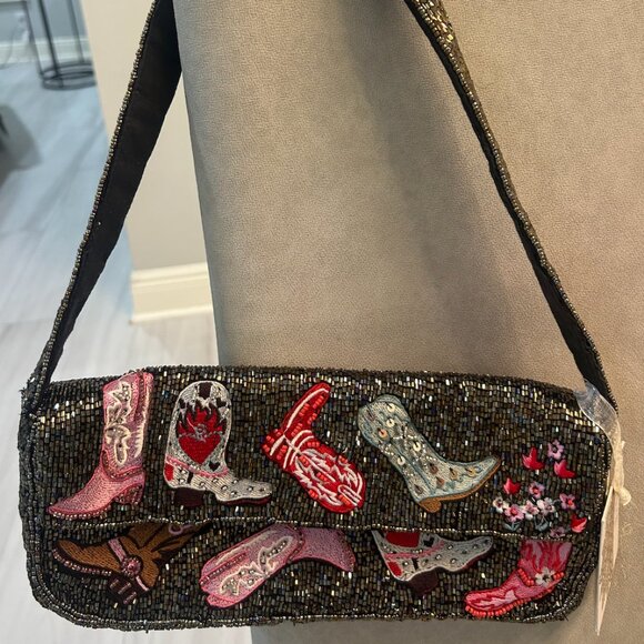 Handcrafted in India Beaded Bag Western Cowboy Boots New Release Tik Tok Viral - Picture 2 of 6
